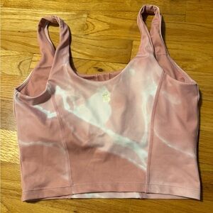 Buffbunny Collection Rose Pink Athletic Crop Tank with Silver Logo